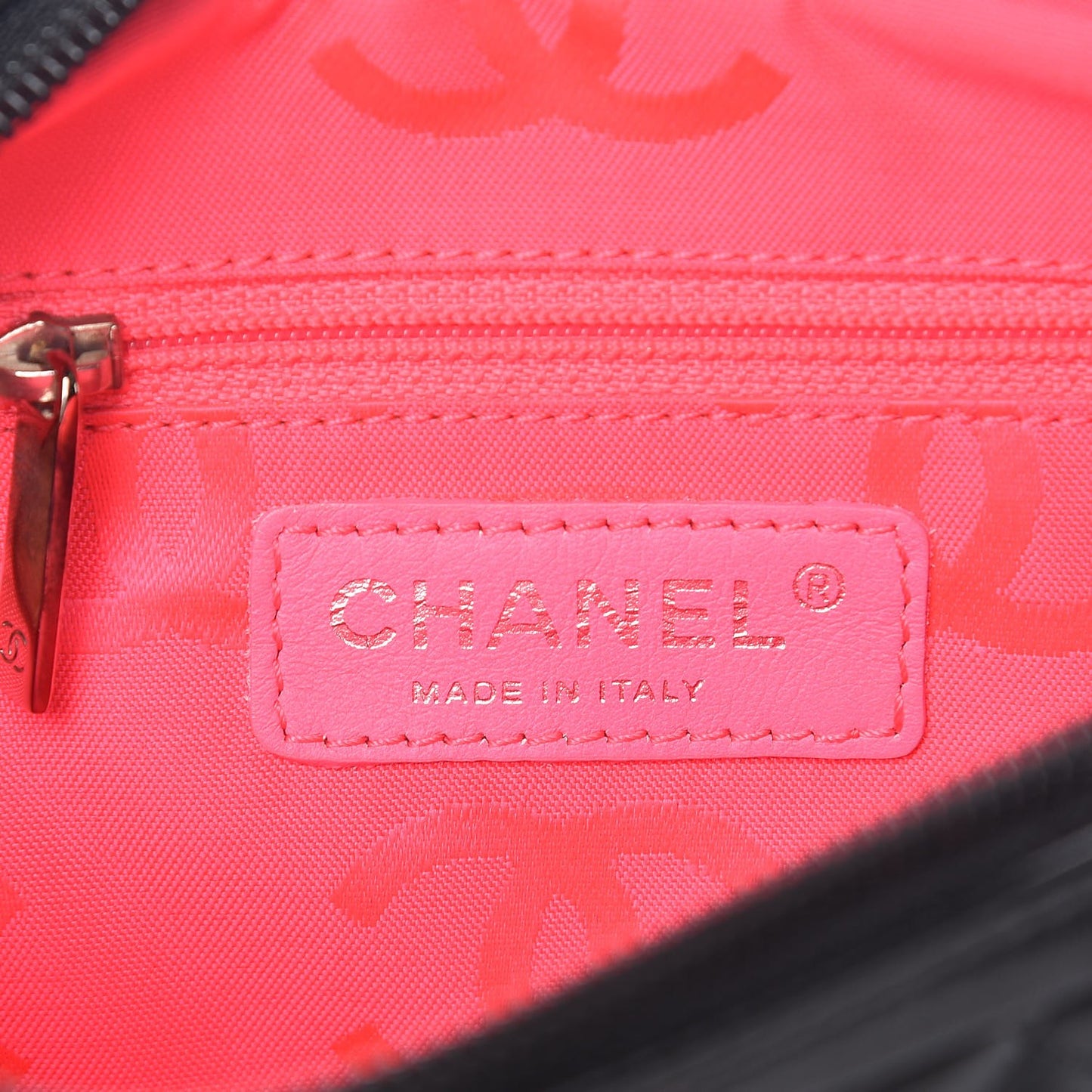 Calfskin Quilted Cambon Pochette Black White