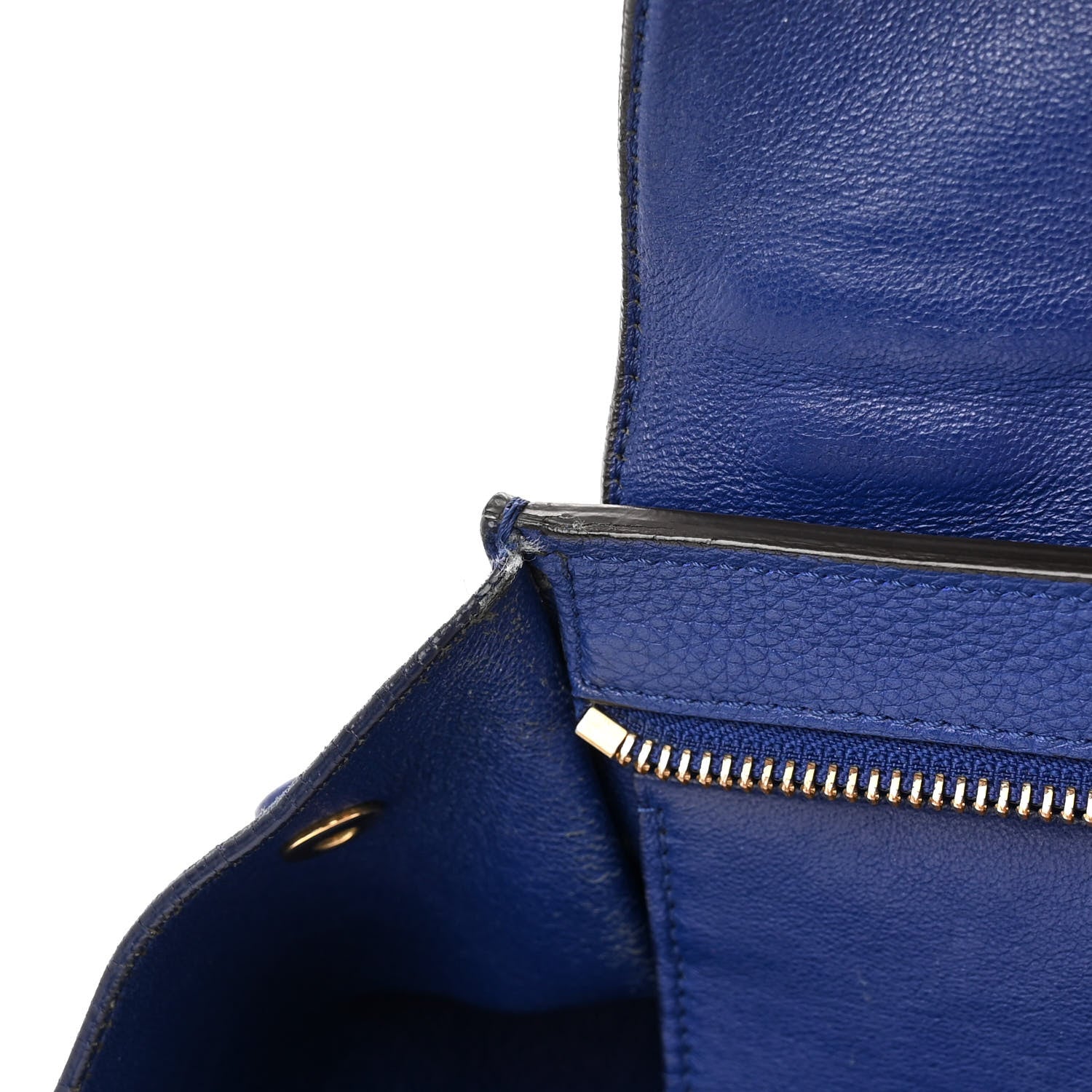 Celine Drummed Calfskin Suede Medium Trapeze Indigo 15 of 19
