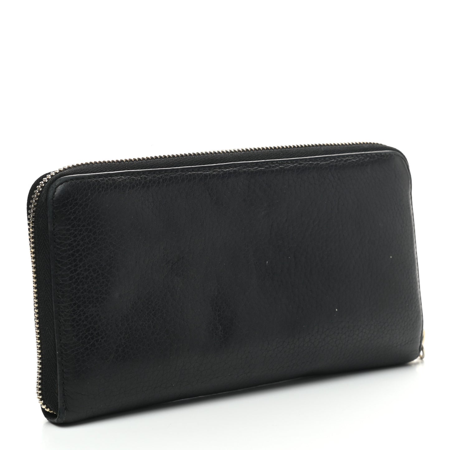 Pebbled Calfskin Soho Zip Around Wallet Black