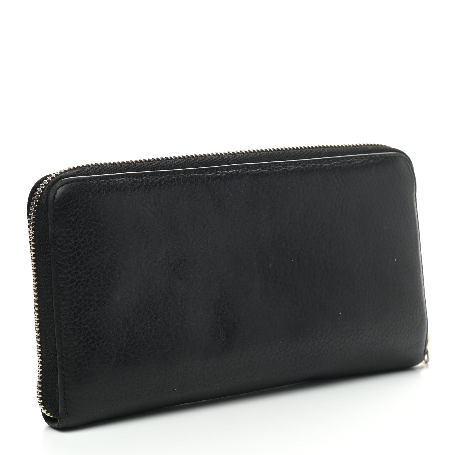 Gucci Pebbled Calfskin Soho Zip Around Wallet Black 3 of 9