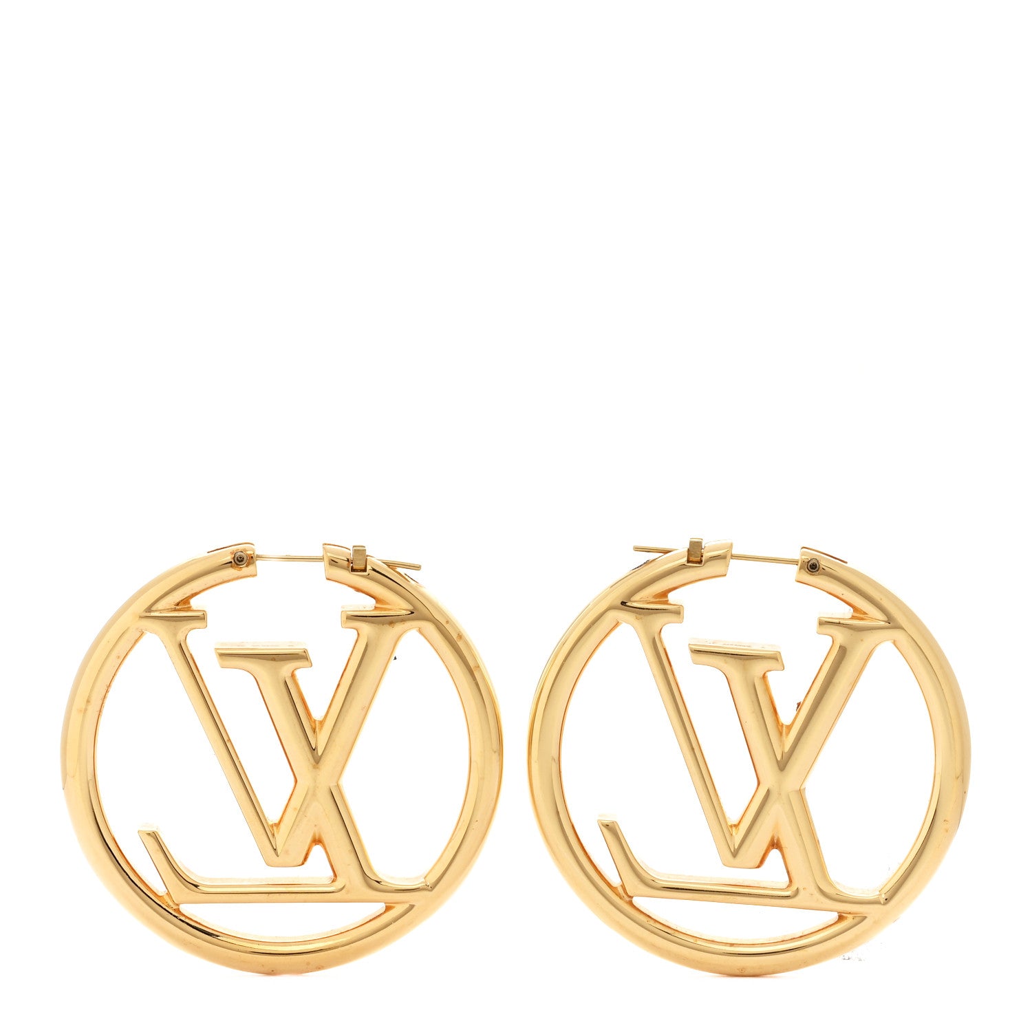 Louis Vuitton Metal Louise Hoop Earrings Gold 1 of 4
