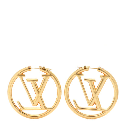 Louis Vuitton Metal Louise Hoop Earrings Gold 1 of 4