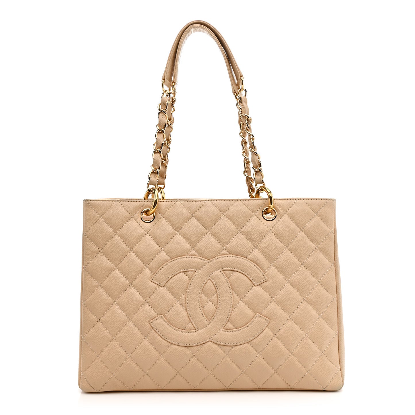 Caviar Quilted Grand Shopping Tote GST Beige Clair
