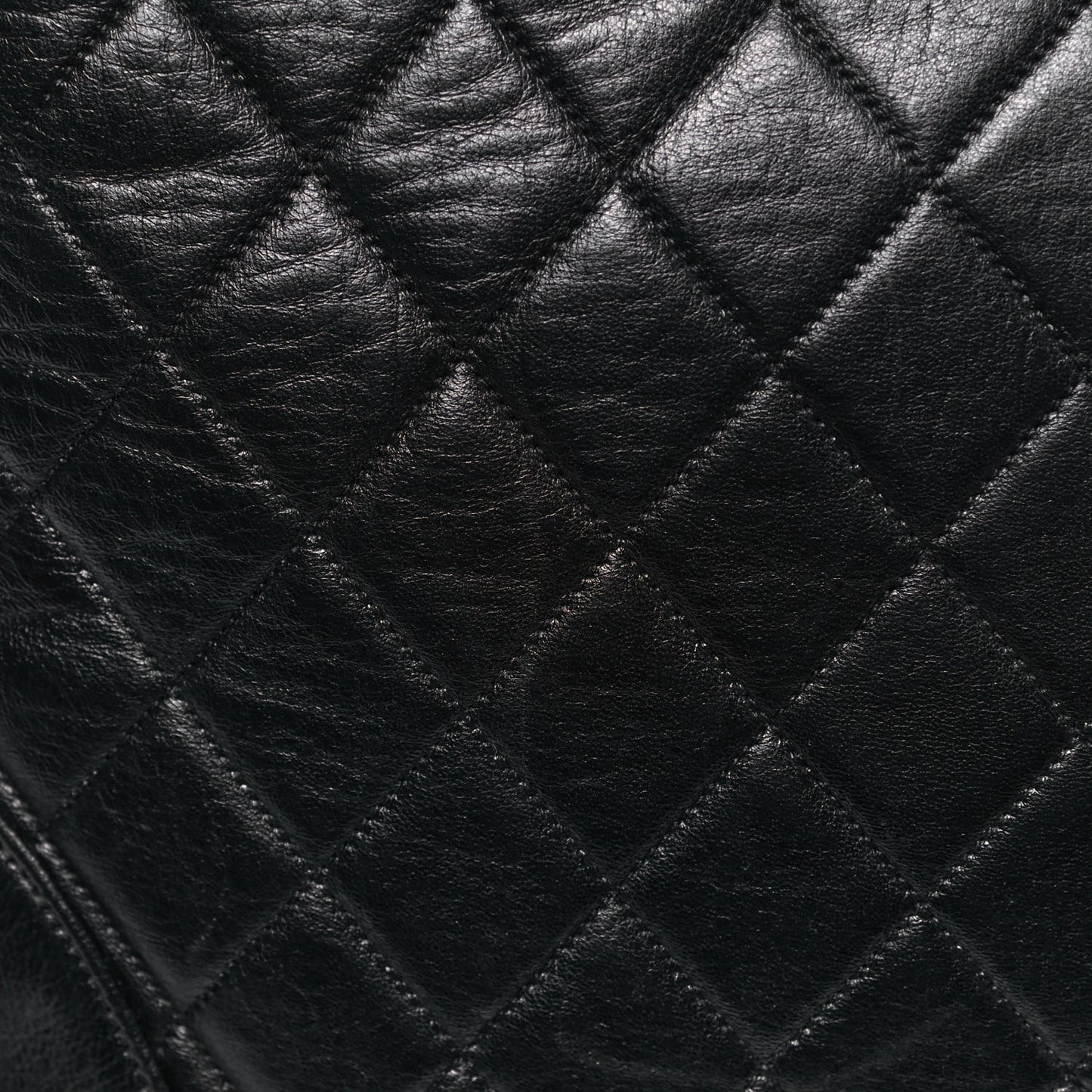 Lambskin Quilted Hobo Black
