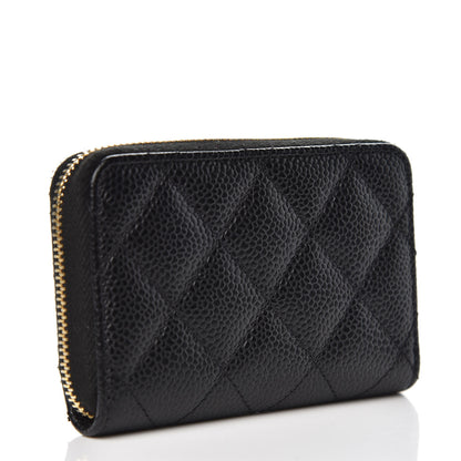 Chanel Caviar Quilted Zip Coin Purse Black 3 of 8