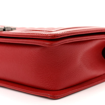 Chanel Goatskin Patent Quilted New Medium Boy Flap Red 10 of 15