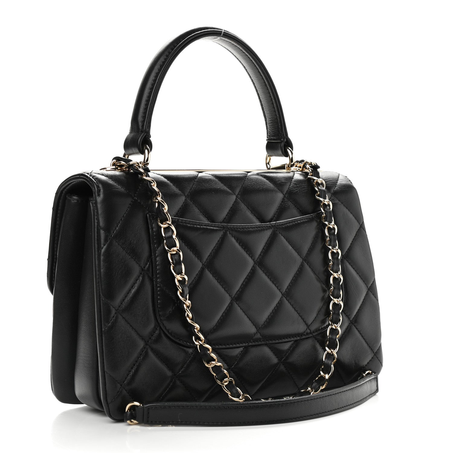 Chanel Lambskin Quilted Small Trendy CC Dual Handle Flap Bag Black 3 of 11