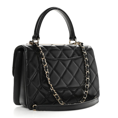 Chanel Lambskin Quilted Small Trendy CC Dual Handle Flap Bag Black 3 of 11