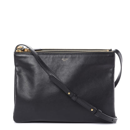 Celine Lambskin Large Trio Crossbody Bag Black 1 of 12
