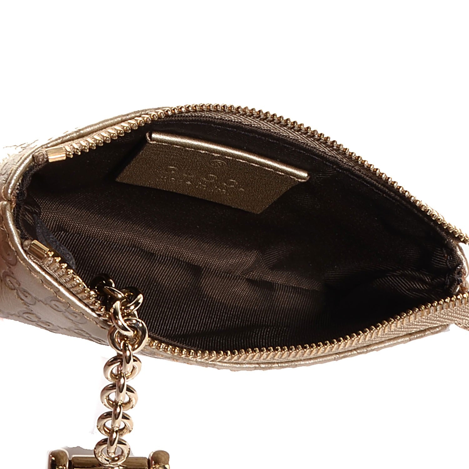 Gucci Metallic Microguccissima Key Case Golden Beige 6 of 8