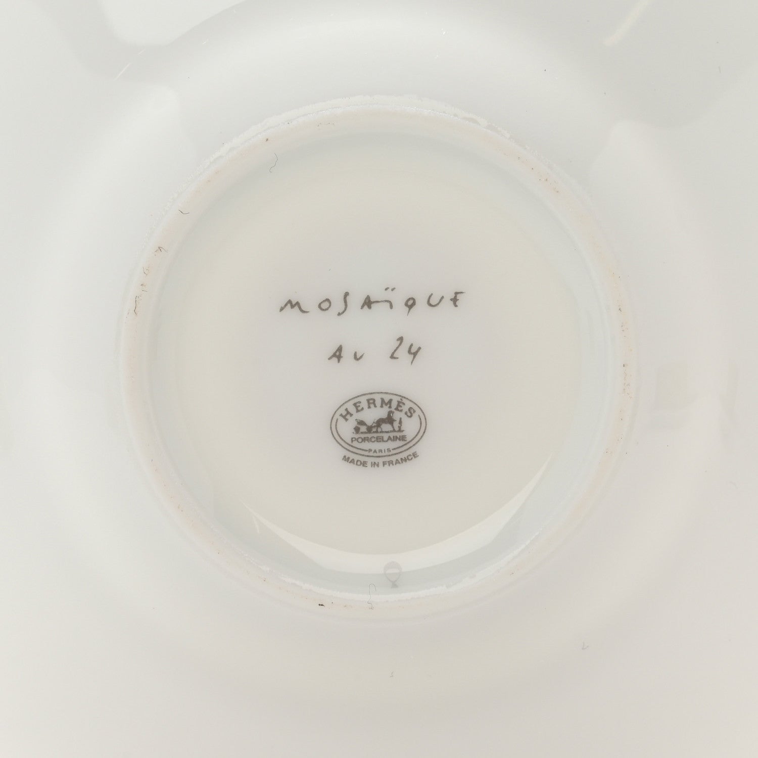 Hermes Porcelain Mosaique Au 24 Gold Coffee Cup and Saucer Set of 2 9 of 10