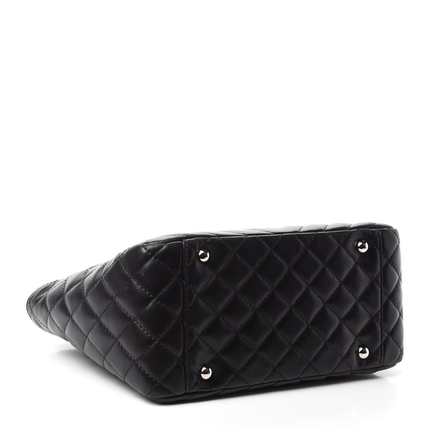 Lambskin Surpique Chevron Small Tote Black