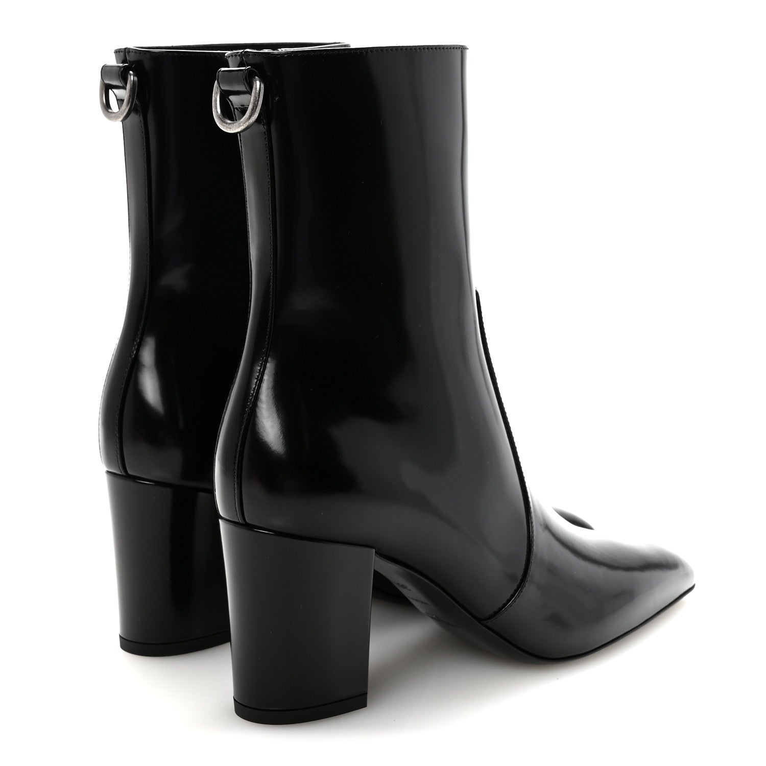 Saint Laurent Vitello Marilyn Betty 70 Ankle Zip Boots 36.5 Black 5 of 9