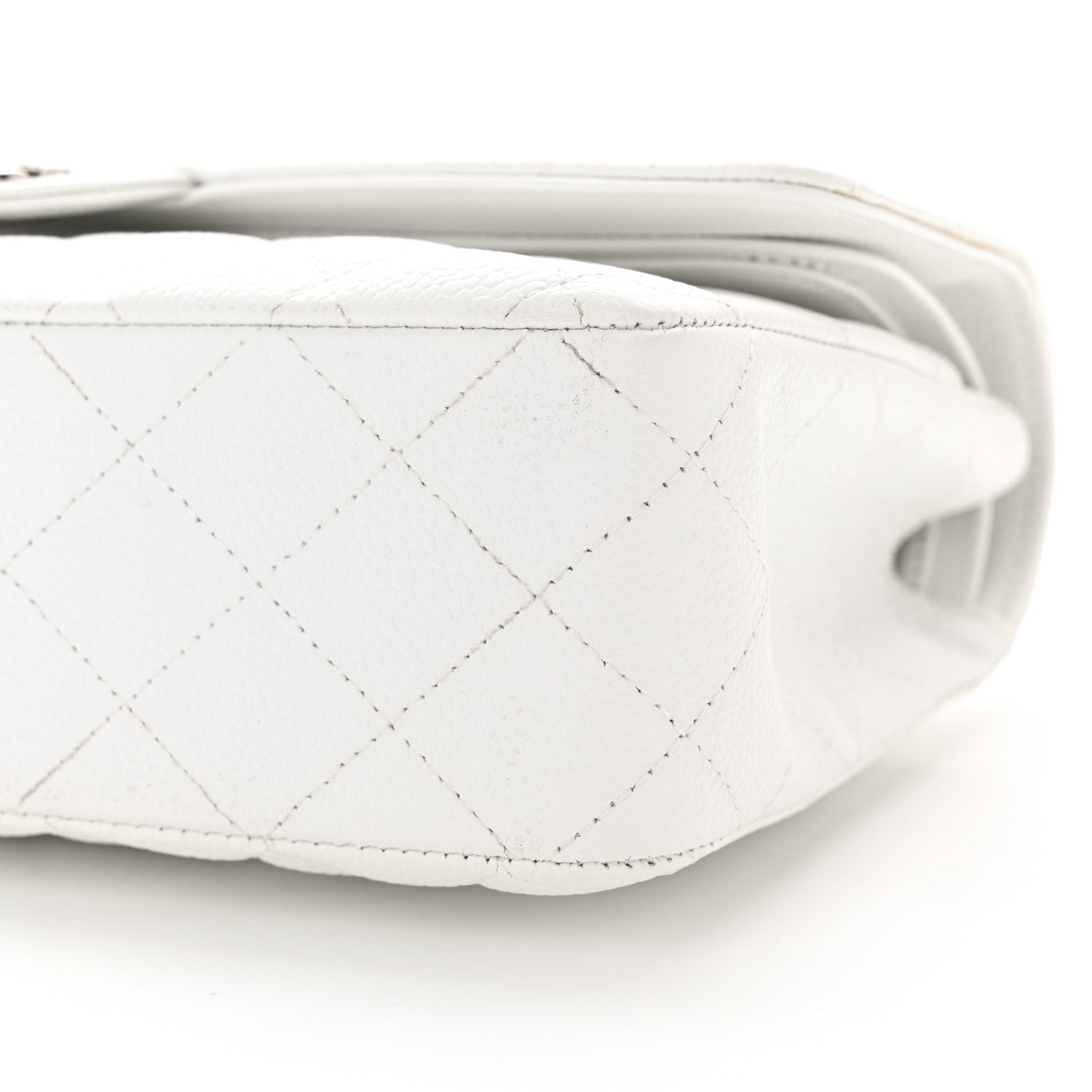 Chanel Caviar Quilted Medium Double Flap White 10 of 15