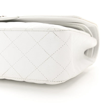 Chanel Caviar Quilted Medium Double Flap White 10 of 15