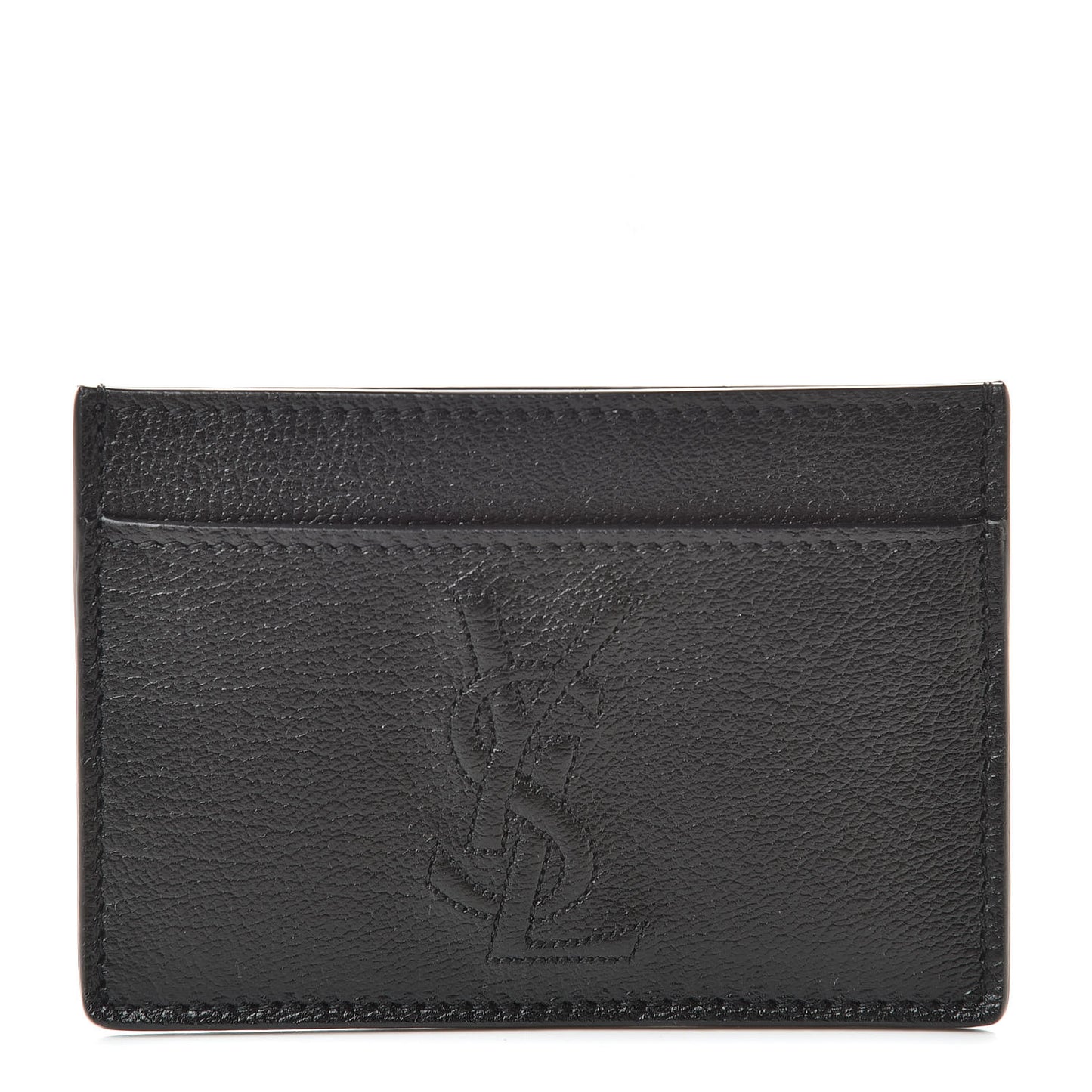 Textured Calfskin Belle De Jour Card Case Black