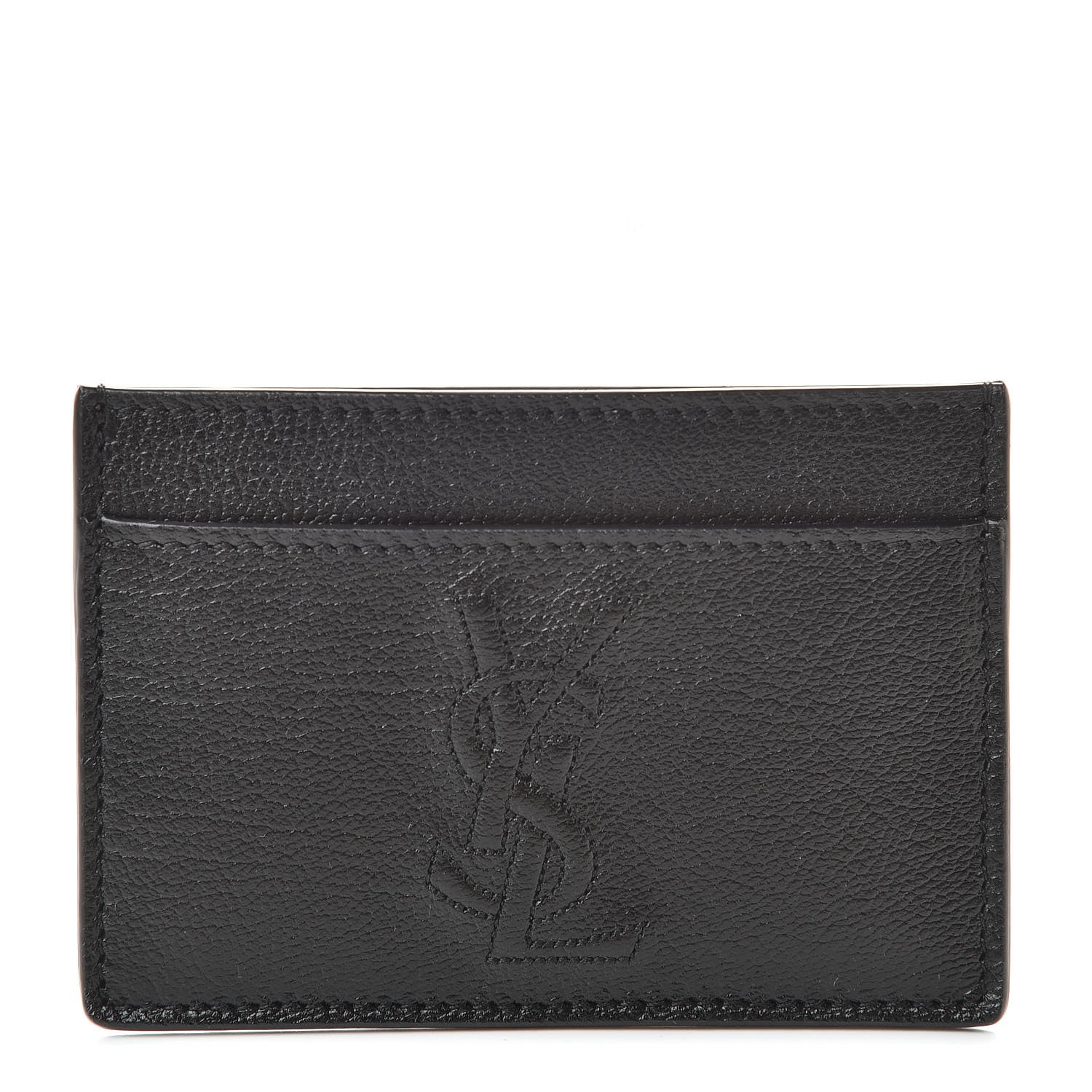 Saint Laurent Textured Calfskin Belle De Jour Card Case Black 1 of 8