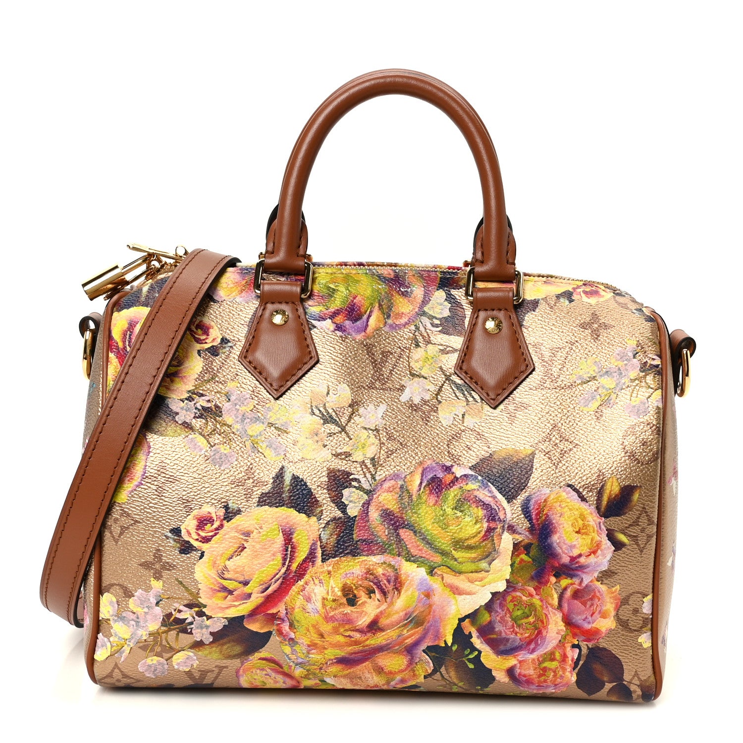 Louis Vuitton Metallic Monogram LV Garden Speedy Bandouliere 25 Gold 1 of 10