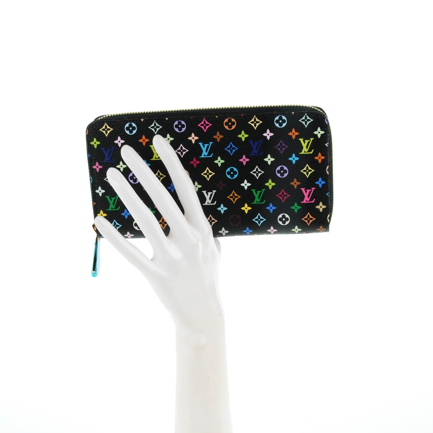 Louis Vuitton Monogram Multicolor Zippy Wallet Black Grenade 2 of 7