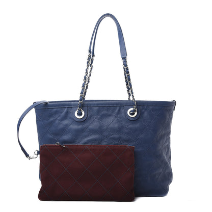 Chanel Grained Calfskin Quilted Small Daily Tote Blue 1 of 11