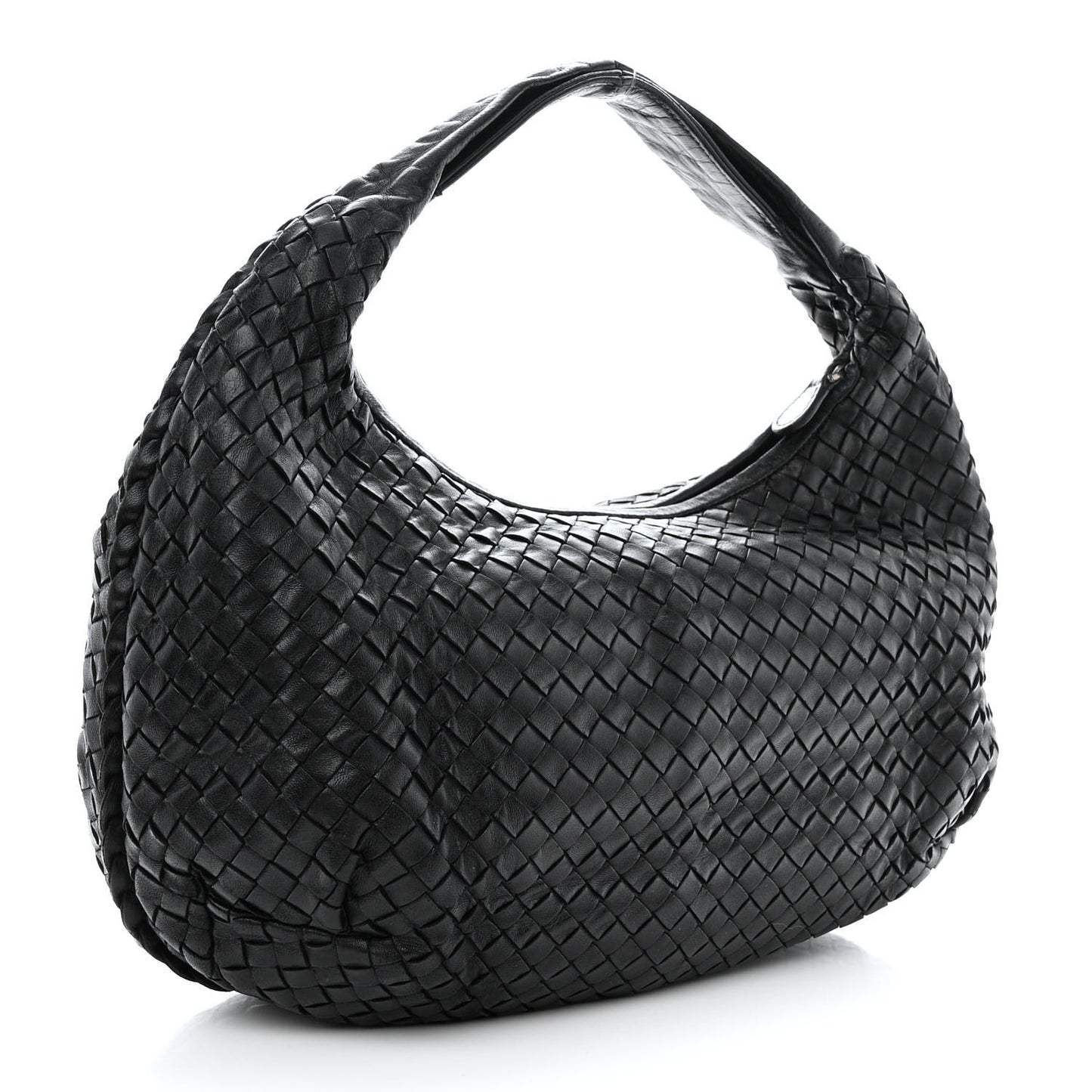 Nappa Intrecciato Medium Belly Veneta Hobo Black