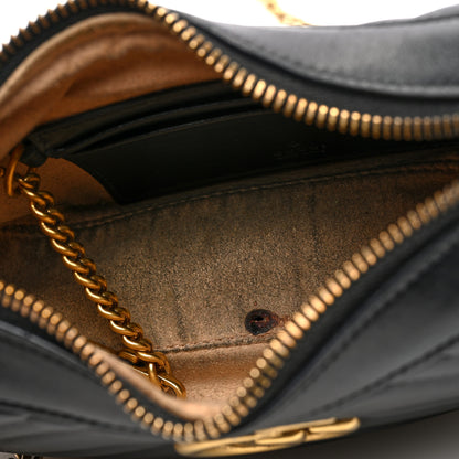 Gucci Calfskin Matelasse Chevron Mini GG Marmont Half Moon Hobo Black 5 of 10