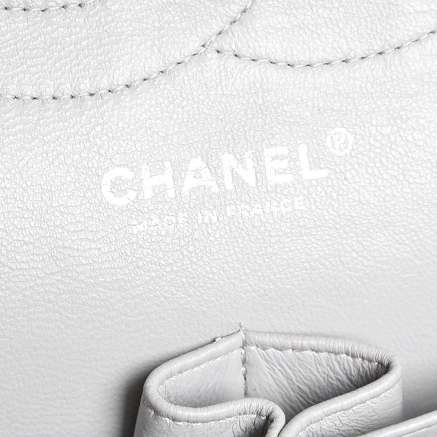 Chanel Caviar Quilted Jumbo Double Flap Light Grey 7 of 16