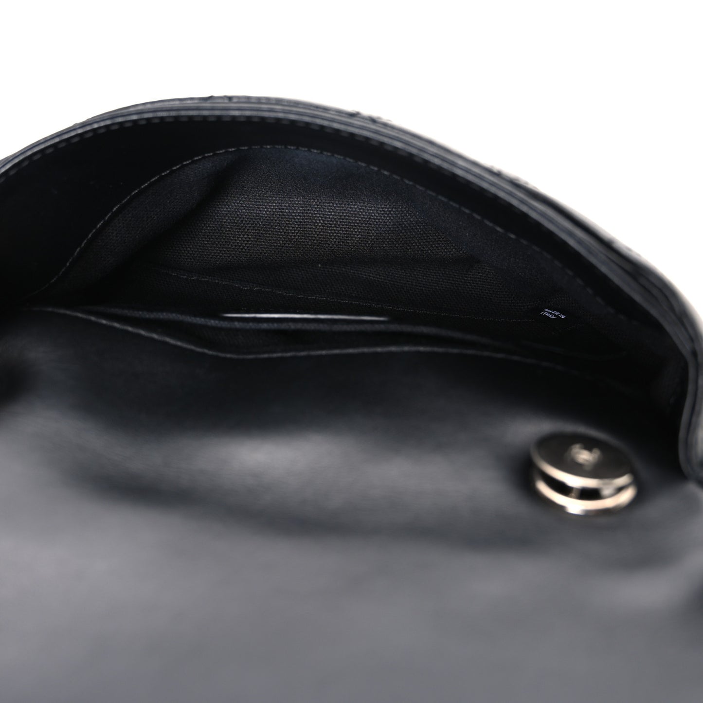 Calfskin Quilted CC Uniform Flap Belt Bag Black
