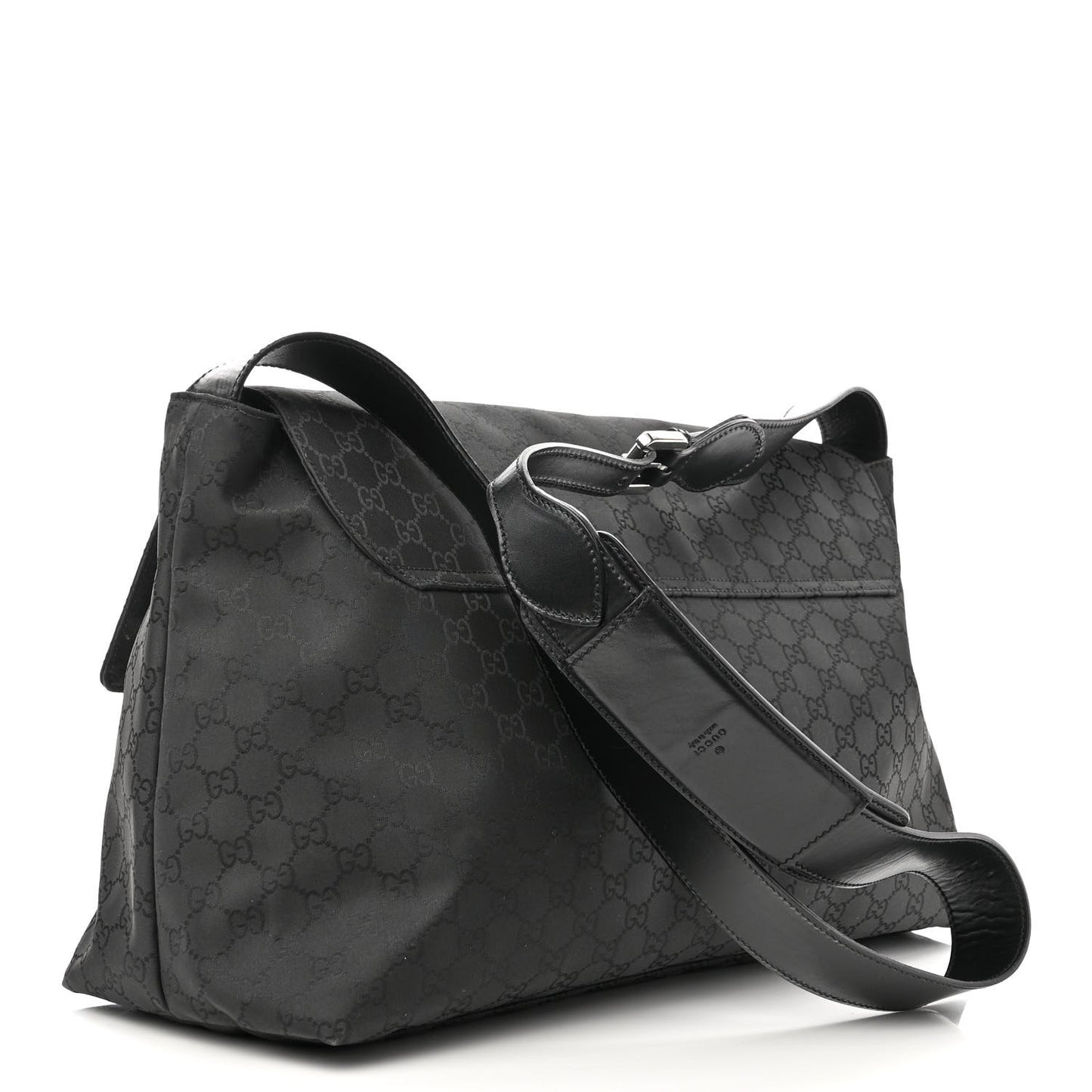GG Monogram Flap Messenger Bag Black