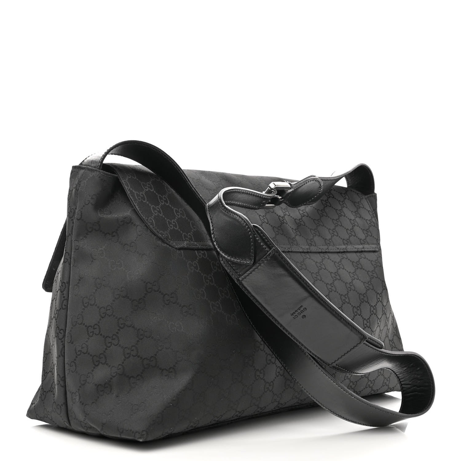 Gucci GG Monogram Flap Messenger Bag Black 3 of 11