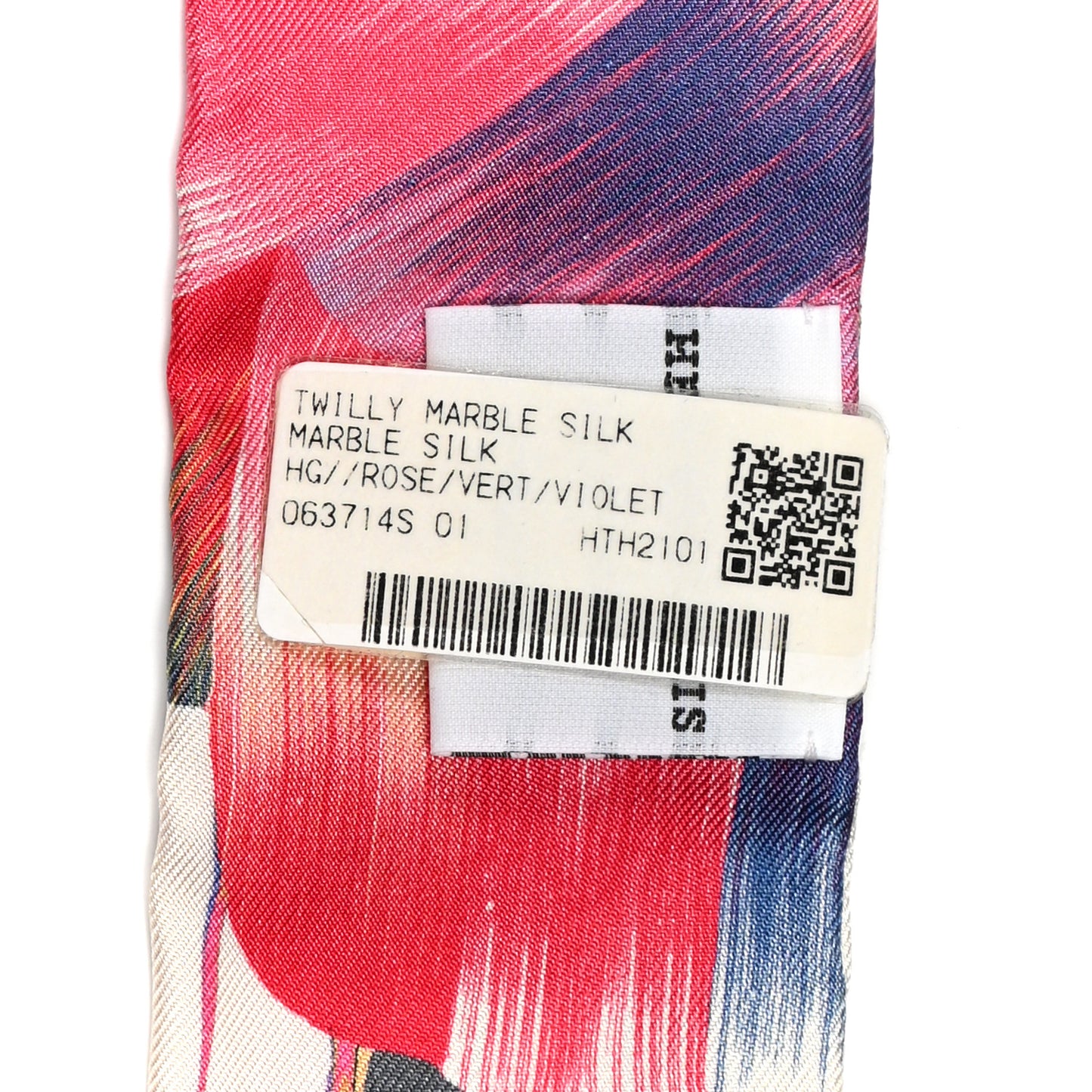 Silk Marble Silk Twilly Rose Vert Violet