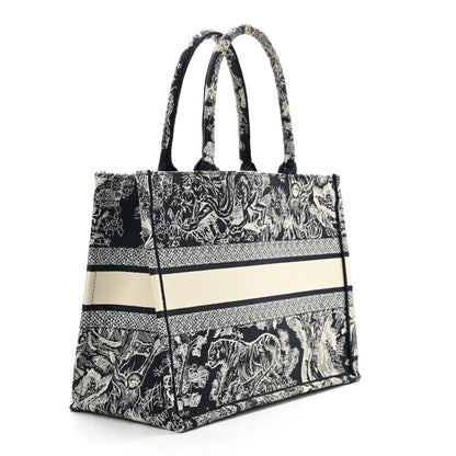 Christian Dior Canvas Embroidered Medium Toile De Jouy Reverse Book Tote Blue 3 of 11