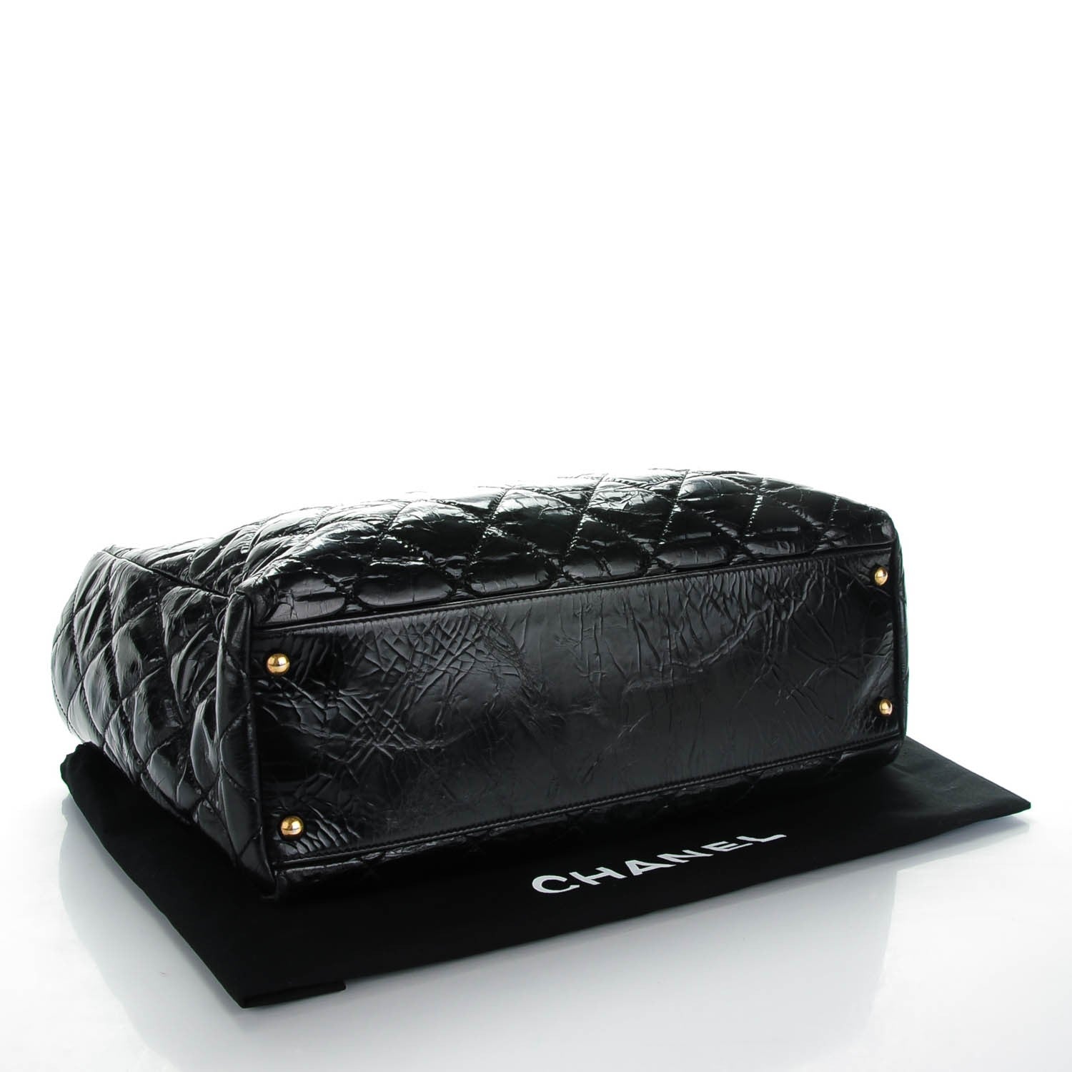 Chanel Glazed Calfskin Quilted Mademoiselle Tote Black 4 of 7