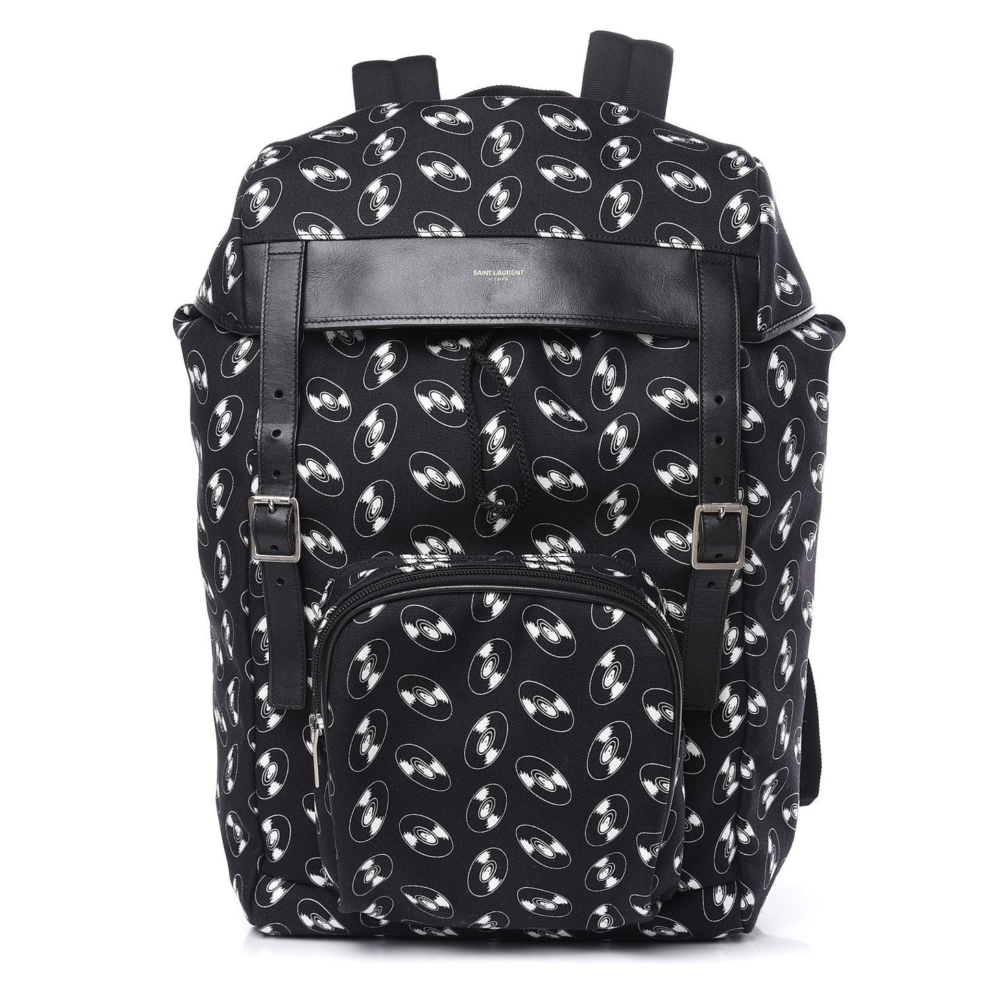 Canvas Vinyl Record Print Hunting Rucksack Backpack Black