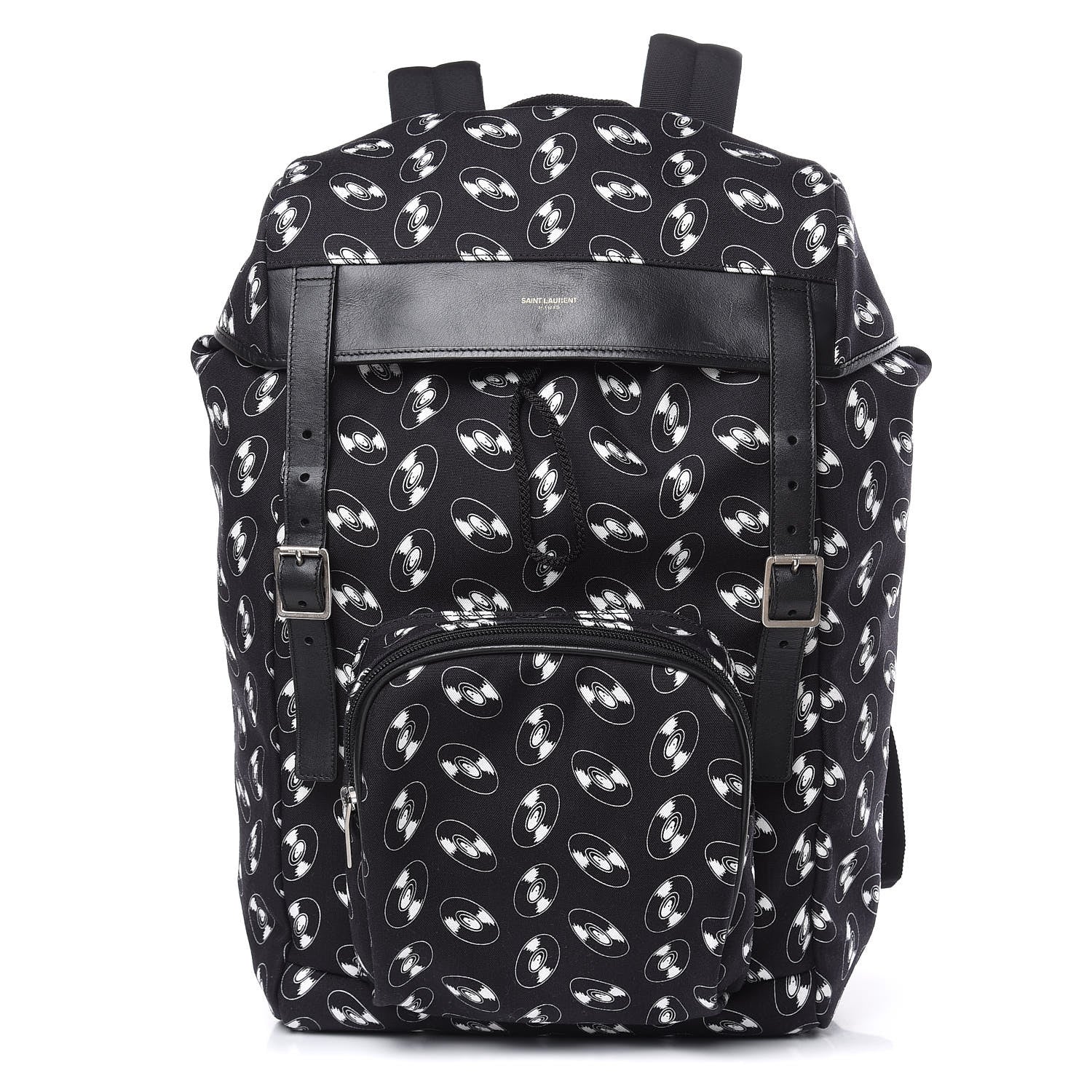 Saint Laurent Canvas Vinyl Record Print Hunting Rucksack Backpack Black 1 of 9