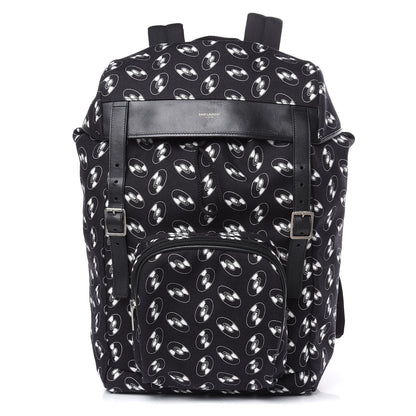 Saint Laurent Canvas Vinyl Record Print Hunting Rucksack Backpack Black 1 of 9