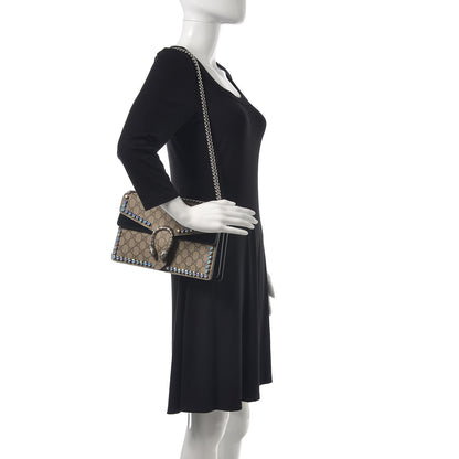 Gucci GG Supreme Monogram Crystal Small Dionysus Shoulder Bag Black 2 of 11