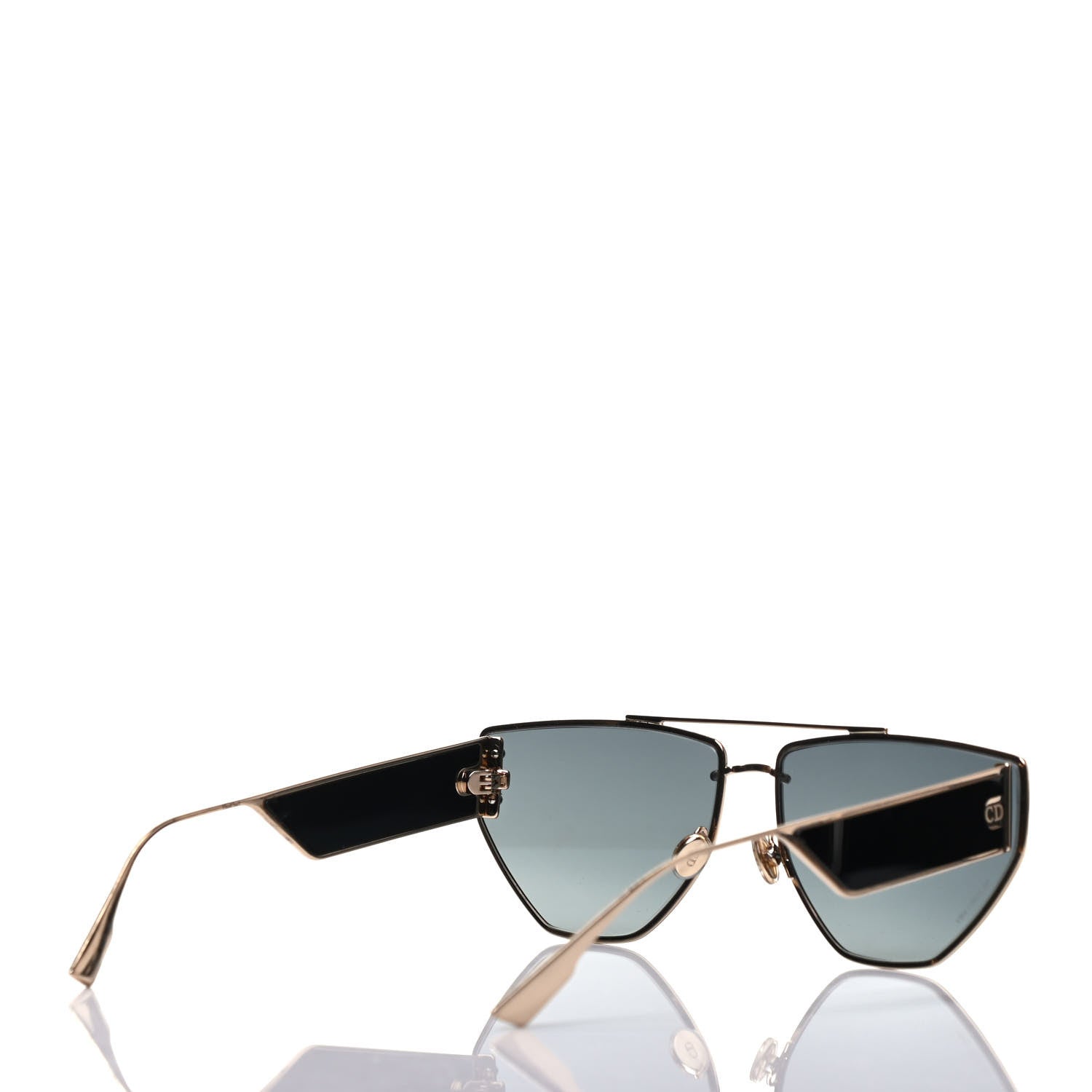 Christian Dior Clan 2 Aviator Sunglasses Black Gold 4 of 7