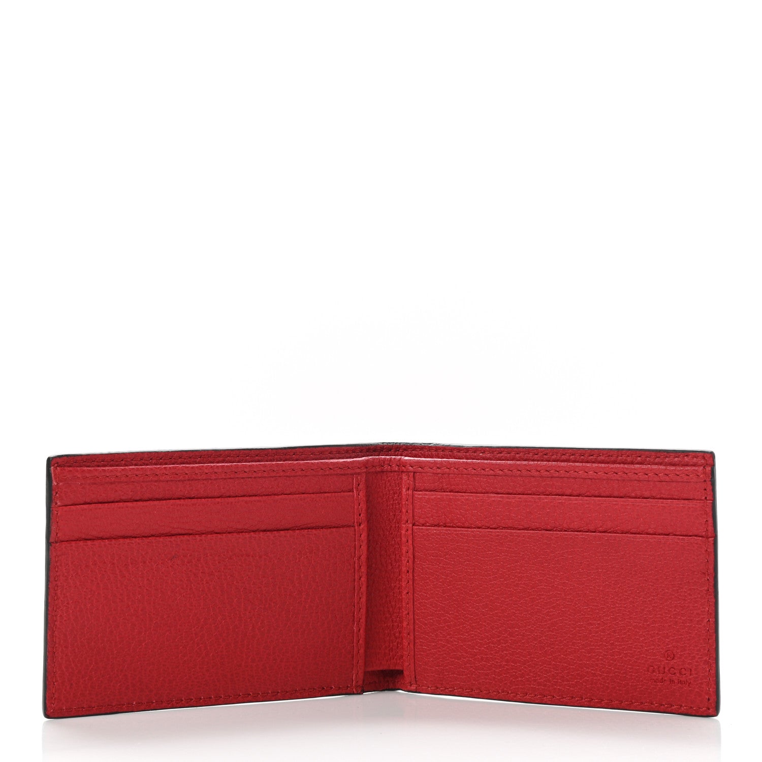 Gucci Calfskin Logo Bi-Fold Short Wallet Red 5 of 7