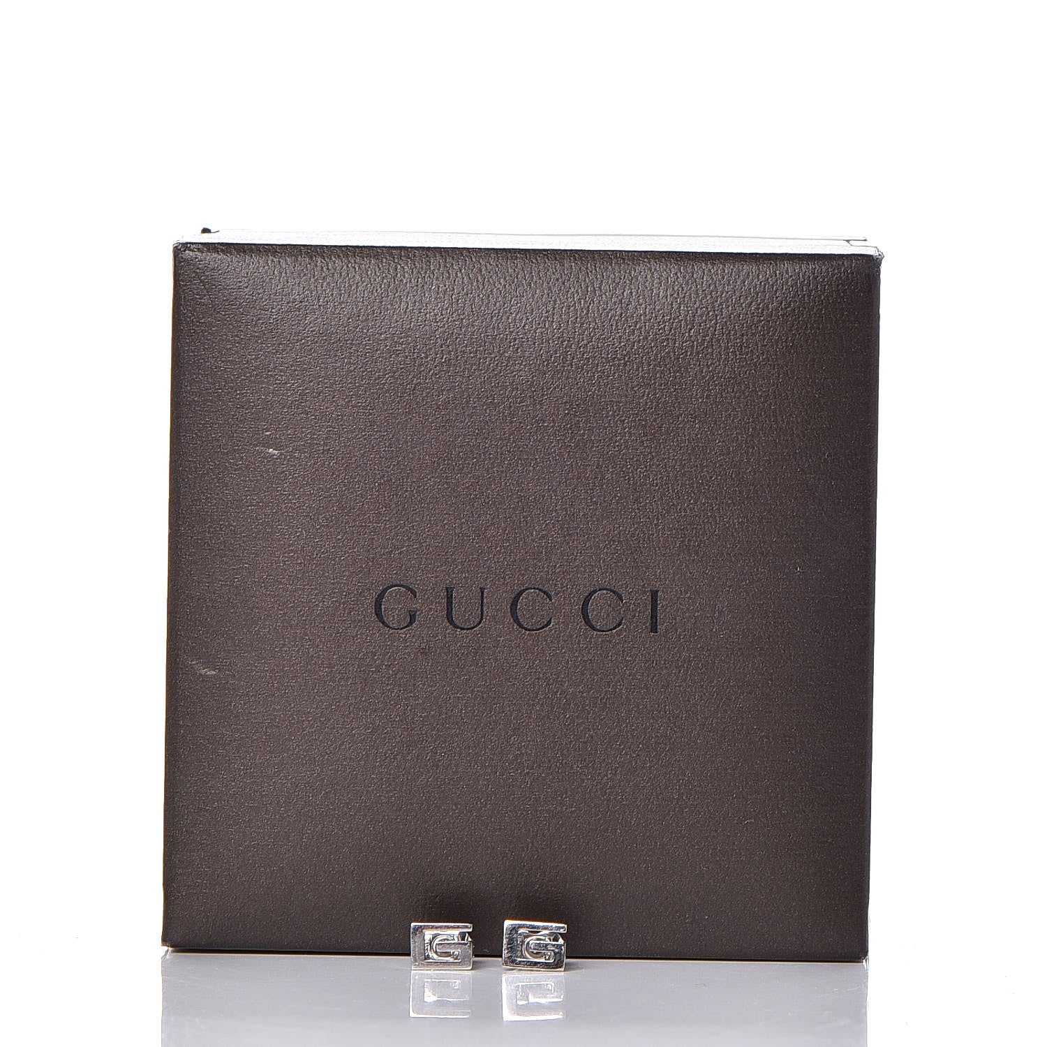 Gucci 18K White Gold G Stud Earrings 4 of 4