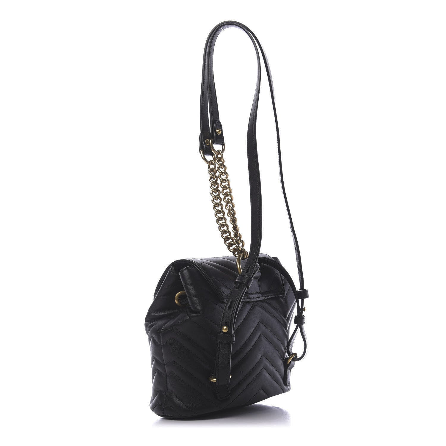 Gucci Calfskin Matelasse GG Marmont Flap Backpack Black 2 of 10