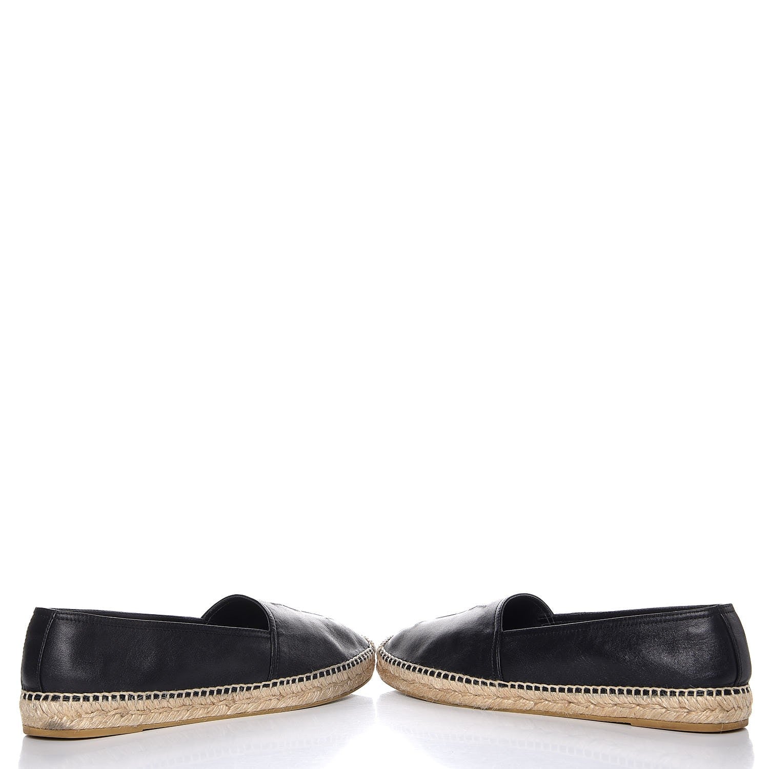 Saint Laurent Nappa Stitched Logo Espadrilles 40.5 Black 6 of 11