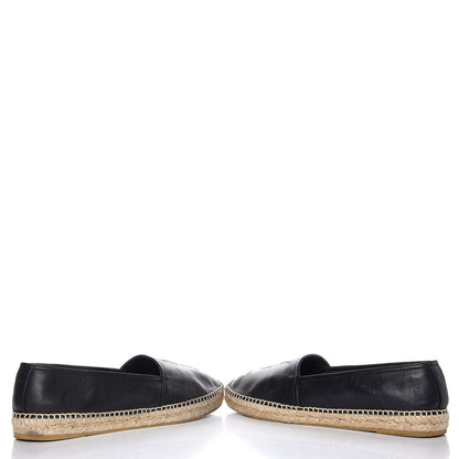Saint Laurent Nappa Stitched Logo Espadrilles 40.5 Black 6 of 11