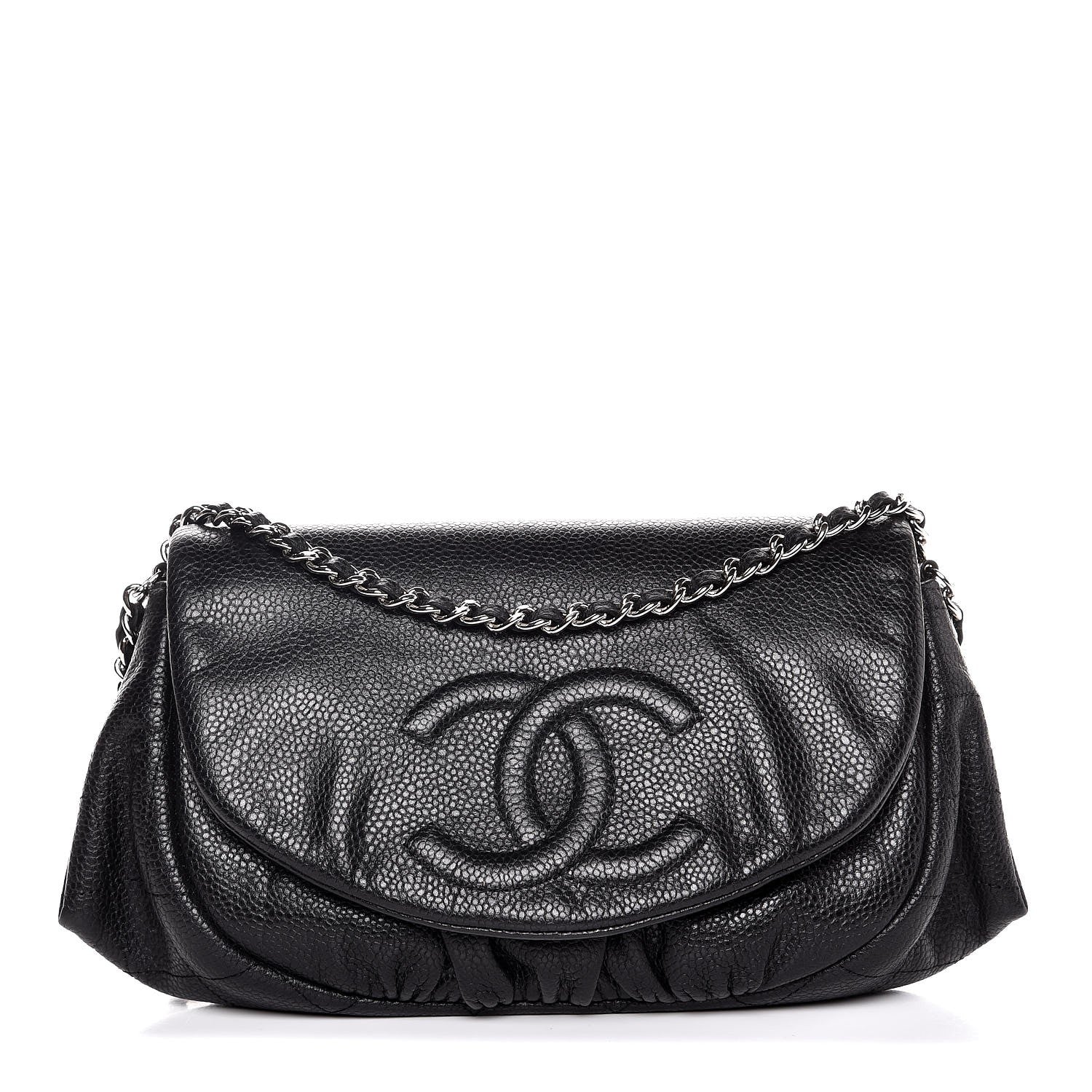 Chanel Caviar Half Moon Wallet On Chain WOC Black 1 of 8