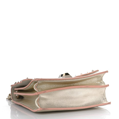 Fendi Vitello Catalan Mirror Scalloped Multi Studded Small Kan I Shoulder Bag Champagne 4 of 10