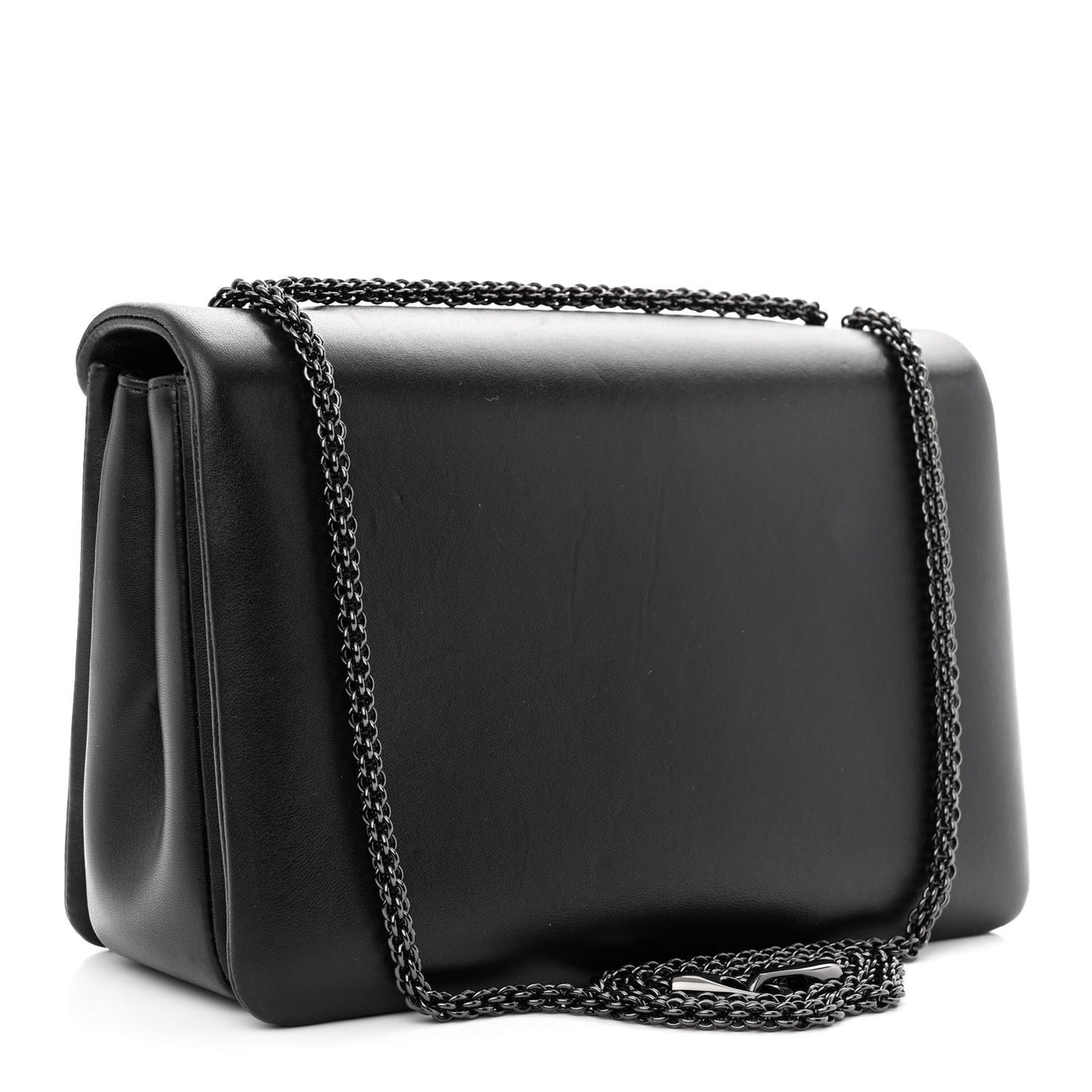 Nappa Tonal One Stud Chain Shoulder Bag Black