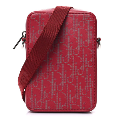 Christian Dior Calfskin Oblique Galaxy Perforated World Tour Messenger Pouch Red White 1 of 10