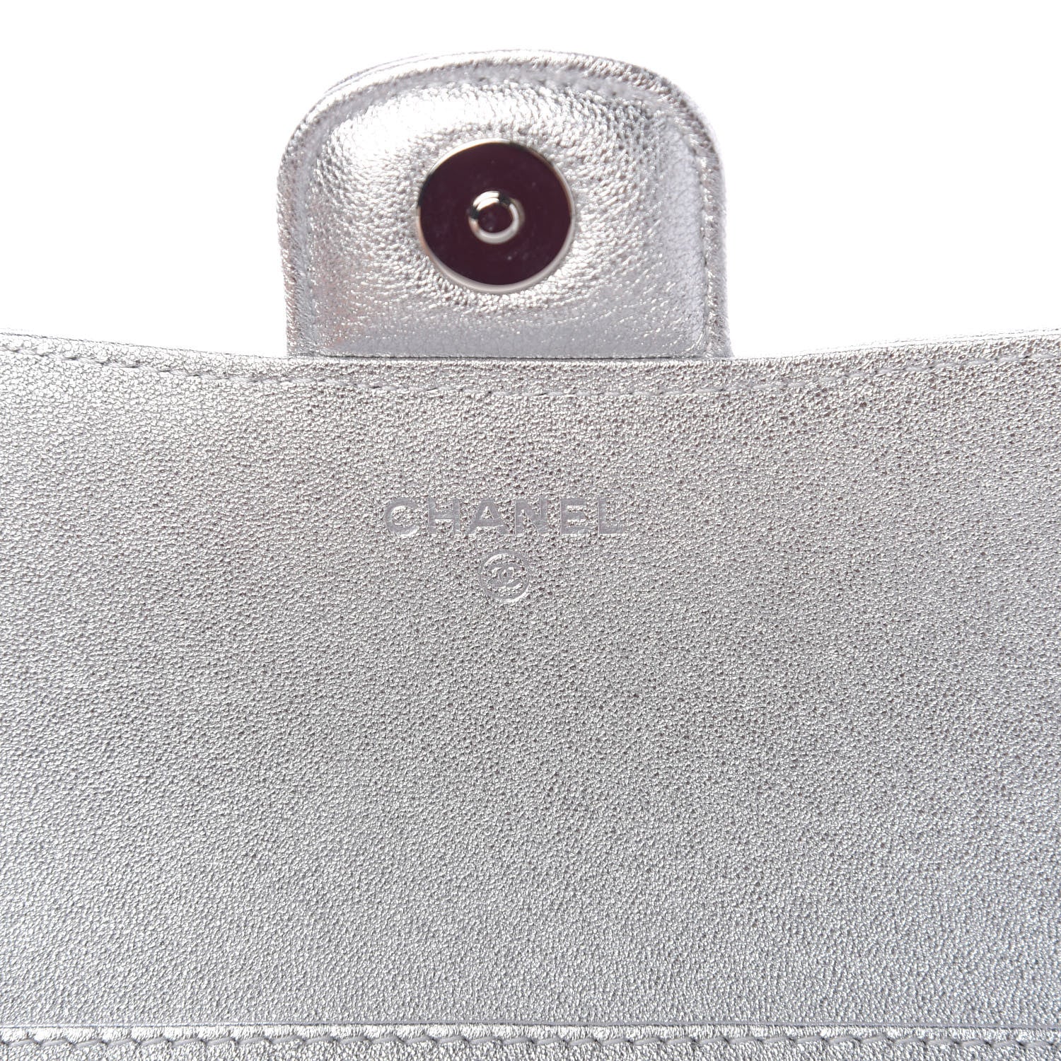 Chanel Metallic Lambskin Quilted Glasses Case With Chain Silver 8 of 11