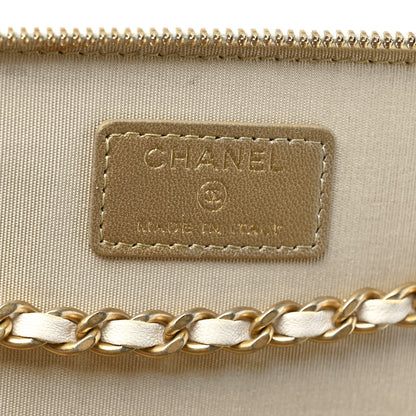 Chanel Lambskin Quilted Pearl Crush Small Vanity Case With Chain White 6 of 11