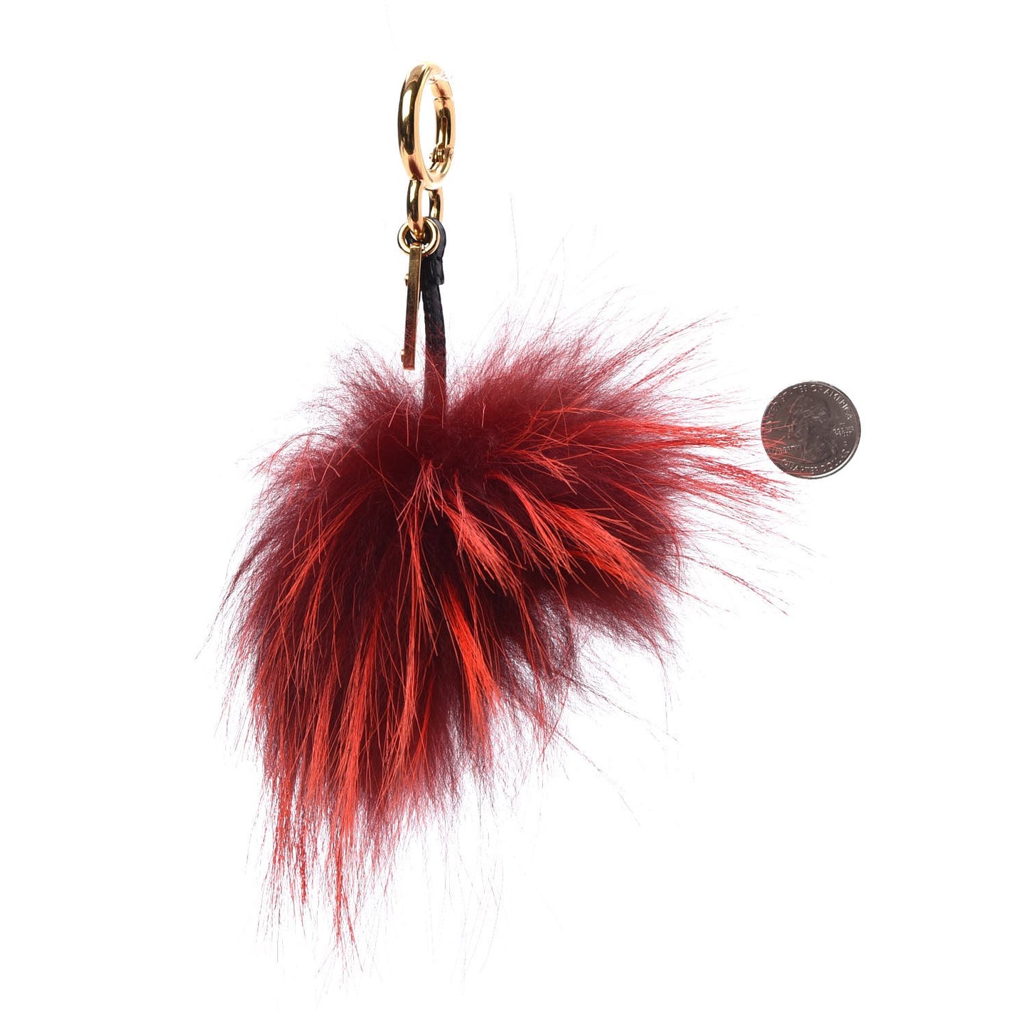 Rabbit Mink Fox Fur Hearty Monster Bag Bug Charm Red Pink